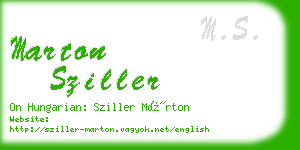 marton sziller business card